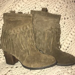 Sbicca Fringe Ankle Booties